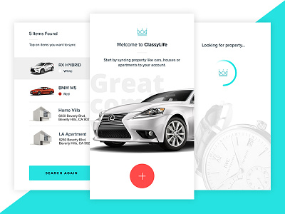 ClassyLife Screens app car clean elegant iphone lexus luxury mobile property sketch ui ux