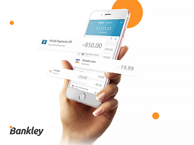 Bankley App android app bank ios iphone light mobile simple ui ux webapp wireframe