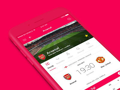 Results iOS Application app arsenal design football ios mobile profile scores ui ux