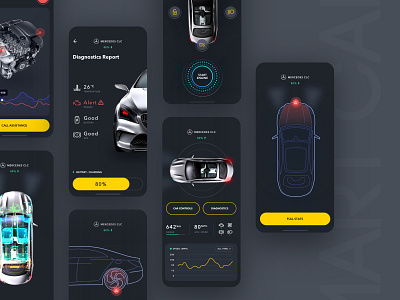 Smart Car Concept app car carui clean dashboard ios mercedes modern smartcar ui ux