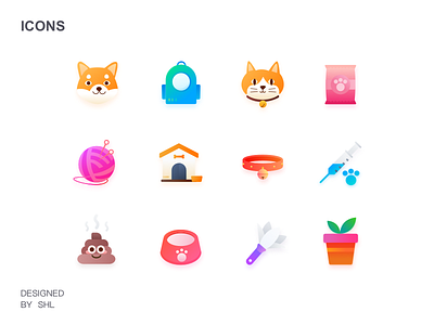 Hello Dribbble cat dog gradual change icon knapsack pets ui 图标