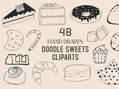 45+ Free Handmade Doodle Sweets Cliparts