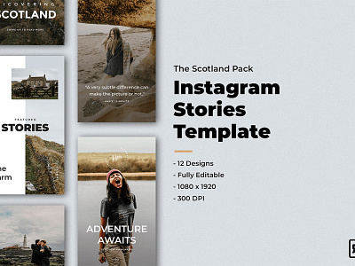 12 Free Scotland Instagram Stories Template instagram instagram design instagram graphic instagram post instagram post design instagram post square instagram story instagram template