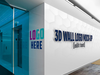 Free 3D Wall Logo Slogan Mockup