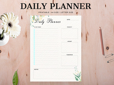 Free Modern Daily Planner Printable a4 business calendar calendar 2021 clean day diary letter monday month monthly new year note notes office organizer planner planning print print ready