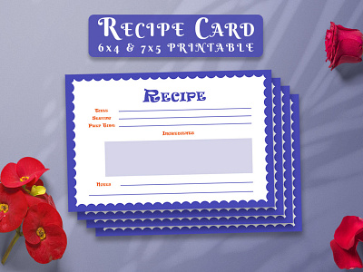 Free Recipe Card Printable Template V11