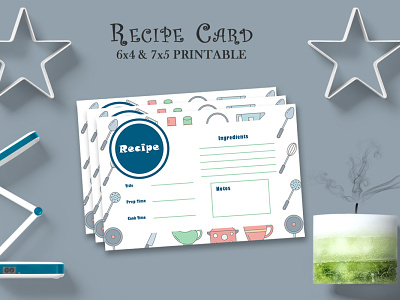 Free Recipe Card Printable Template V16