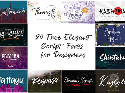 20 Free Elegant Script Fonts for Designers aldedesign android beautiful best seller bestseller branding bundle business card calligraphy casual classy design game games invitation ligatures love mobile modern photography