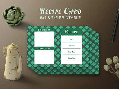 Free Recipe Card Printable Template V.19 beautiful brochure clean cook cookbook cooking culinary dessert dinner eat fabulous fantastic food fresh great green half fold health italian kitchen