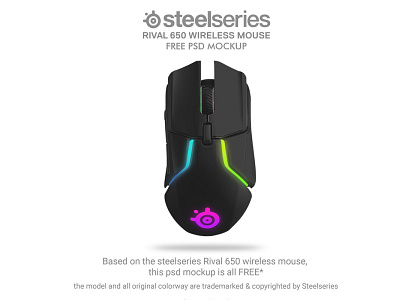 Free Rival 650 Wireless Mouse Mockup 3d art bundle color computer design details editable gaming high resolution mock up mock ups mockup mockups mouse mouses pack photo realistic photoshop portfolio