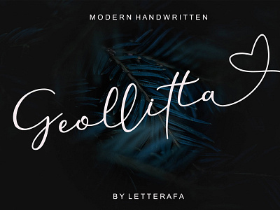 Free Geollitta Handwritten Font brush calligraphy elegant flow font handwriting letter logo modern natural opentype packaging paint painting playful post script sign t shirt typeface