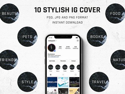 Instagram Highlights Stories Covers Icons. Perfect for Bloggers