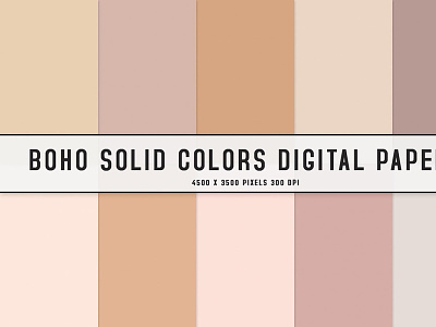 Boho Solid Colors Digital Papers canvas colorful design font illustration lightroom logo modern photo photography