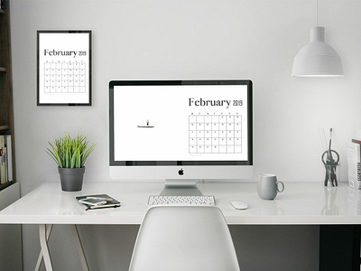 4K UHD February 2019 Wallpaper Calendar For Desktop Background annual calendar daily date day diary event modern month monthly office organizer plan planner print schedule seasonal simple template time