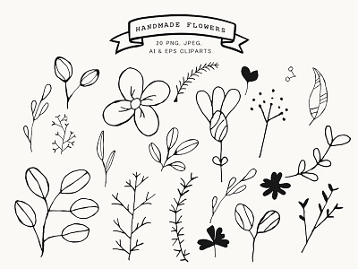 Free Handmade Flowers Cliparts Vol.1 arrangement blooming border bouquet branch card cliparts decor drawing floral flowers frame hand drawn illustration invitation leaves nature ornament paint painting