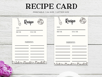 Free Cooking Recipe Card Template RC3