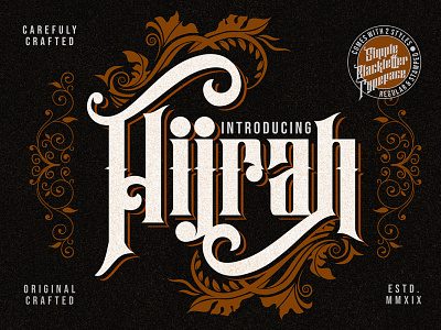 Free Hijrah Blackletter Font alternative art cool craft creative design exclusive font hand handwritten ligature logo marker modern natural otf pen post print ready script