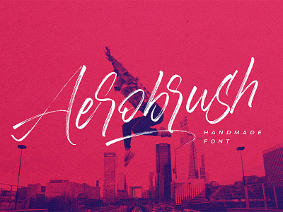 Free Aerobrush Handmade Font bold clean connected contemporary cool cursive elegant fancy font handmade handwriting handwritten heavy hipster informal marker paint paintbrush painted wedding fonts