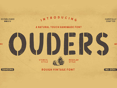 Free Ouders Stencil Font brush clothing display fashion graffiti handtype handwritten logotype stencil typeface typography