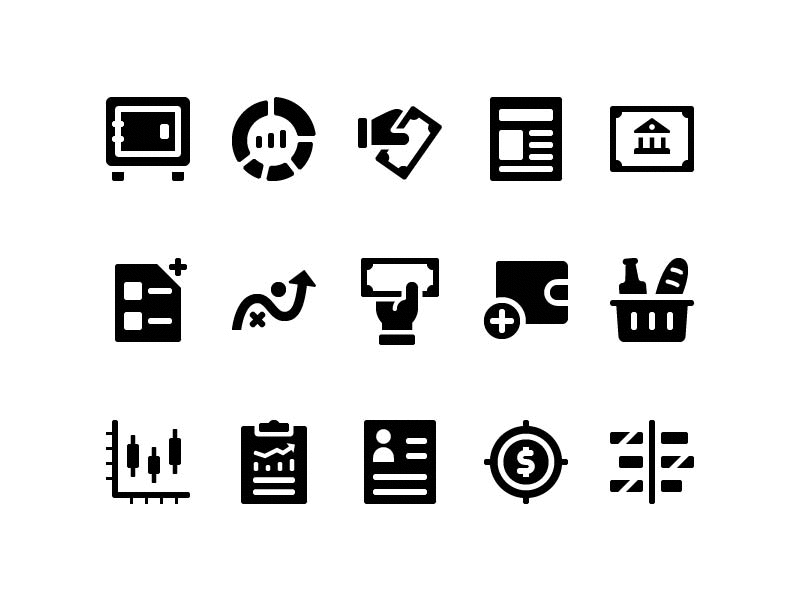 Stock Market Icons button glyph icon iconography iconset illustration interface line stock market ui ux