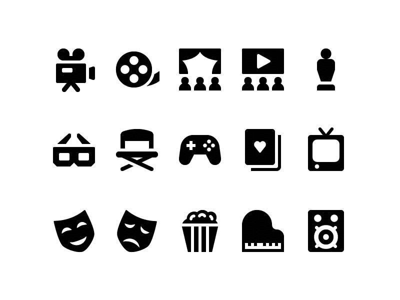 Entertainment Icons button design designer entertaiment icon iconography iconset illustration interface pixel perfect icon symbol ui ux