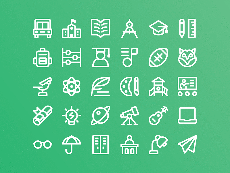 Jumpicon - Education app button icon iconography iconset interface robot robotic solid ui user ux