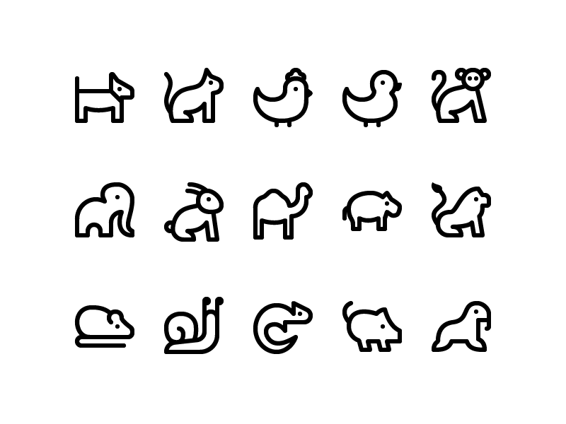 Jumpicon - Animal Vol.2 icon set animal app button glyph icon iconography iconset interface line solid ui ux