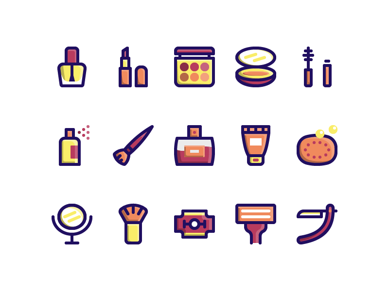 Jumpicon - Beauty icon set beauty cosmetic glyph icon iconography iconset interface line salon solid ui ux