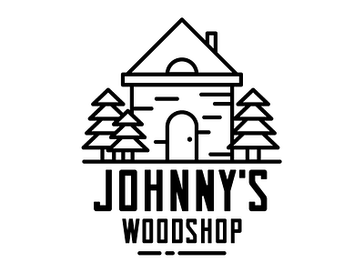 Johnny's Woodshop art design flat logo shop vector wood