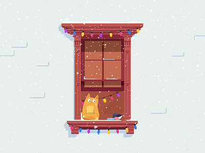 Happy Holidays! 2d animation bird cat christmas holidays motion snow vector