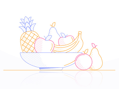 Fruit 2d animation apple apples banana bowl colour colours design druit flat flatdesign gif loop motion pear pineapple reflection vector vitamins