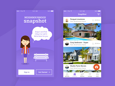 Neighbourhood Snapshot app clean design ios mobile property realestate realestate app ui ux