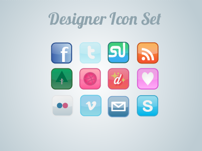 Designer Icon set icons social icons