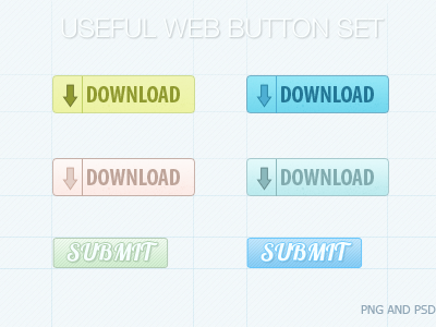 Useful Buttons Set : PNG and PSD buttons download