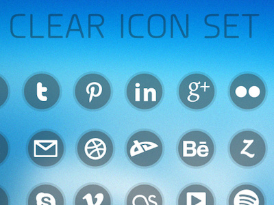 Clear Icon Set Preview icons social