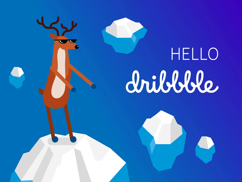 Hello Dribbble! after effects animation design flat illustration svg animation vector