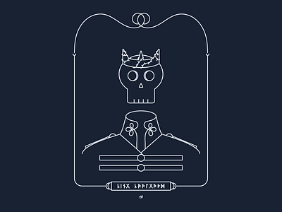 Monoline Skull King art character digital fantasy illustration monoline skull