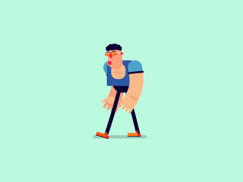 The Walking Dude 2d after effects animation character gif illustration loop motion