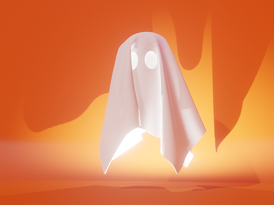 Boo! 3d blender character cute illustration lowpoly
