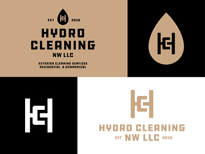 HYDRO CLEANING NW badge branding business cleaning design icon identity logo pressure wash water
