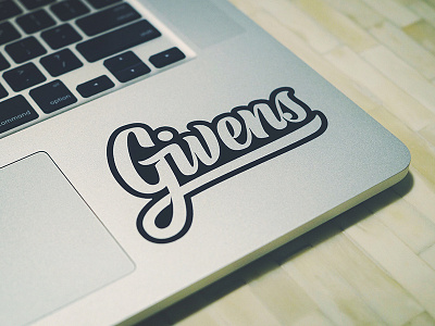 Givens Sticker branding custom lettering logo script sticker vinyl