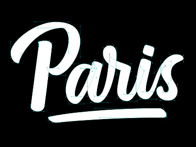 Paris Handles anchorpoints bezier brushscript handdrawntype handlettering lettering paris script type typography vector