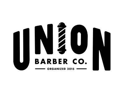 Union Barber Co. barber branding hair illustration logo minimal union