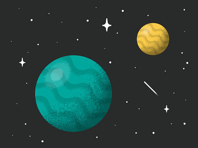 May The Fourth Be With You grain illustration planets shootingstar space stars vector vectordaily