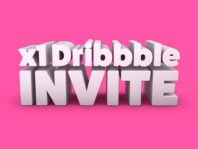 x1 Dribbble Invite c4d draft dribbble invite render