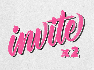 Dribbble Invites x2 draftday dribbble handtype invite invites lettering recruitment type