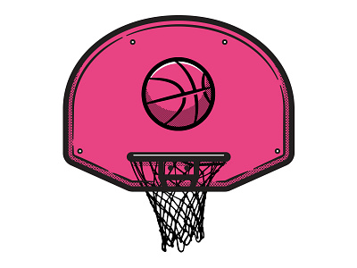 **Hoop Dreams (x2 invites)** basketball debut dribbble halftone illustration illustrator invite invites sports vector
