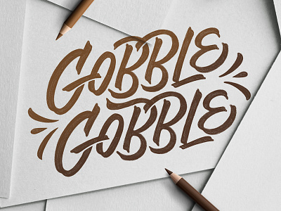Happy Turkey Day! gobble goodtype handlettering handtype ipadlettering lettering turkey typematters