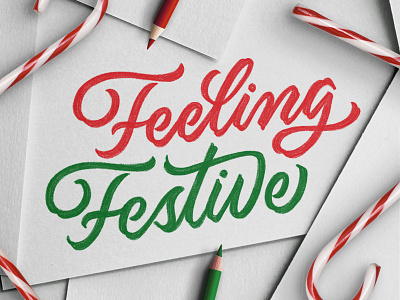 Feeling Festive candycane christmas festive handlettering handtype holiday ipadlettering lettering procreate type