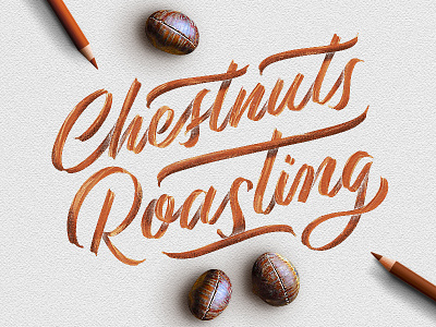 Chestnuts Roasting... applepencil christmas handlettering holiday ipad ipadpro lettering procreate script type typedesign